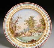 Фарфоровая тарелка "Samson & Delilah" из Royal Vienna, 19 век