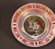 Фарфоровый заряд Royal Vienna с изображением Леды и Лебедя, диаметр 33 см
