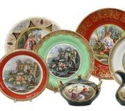 Комплект кабинетных тарелок в стиле Royal Vienna и других стилей