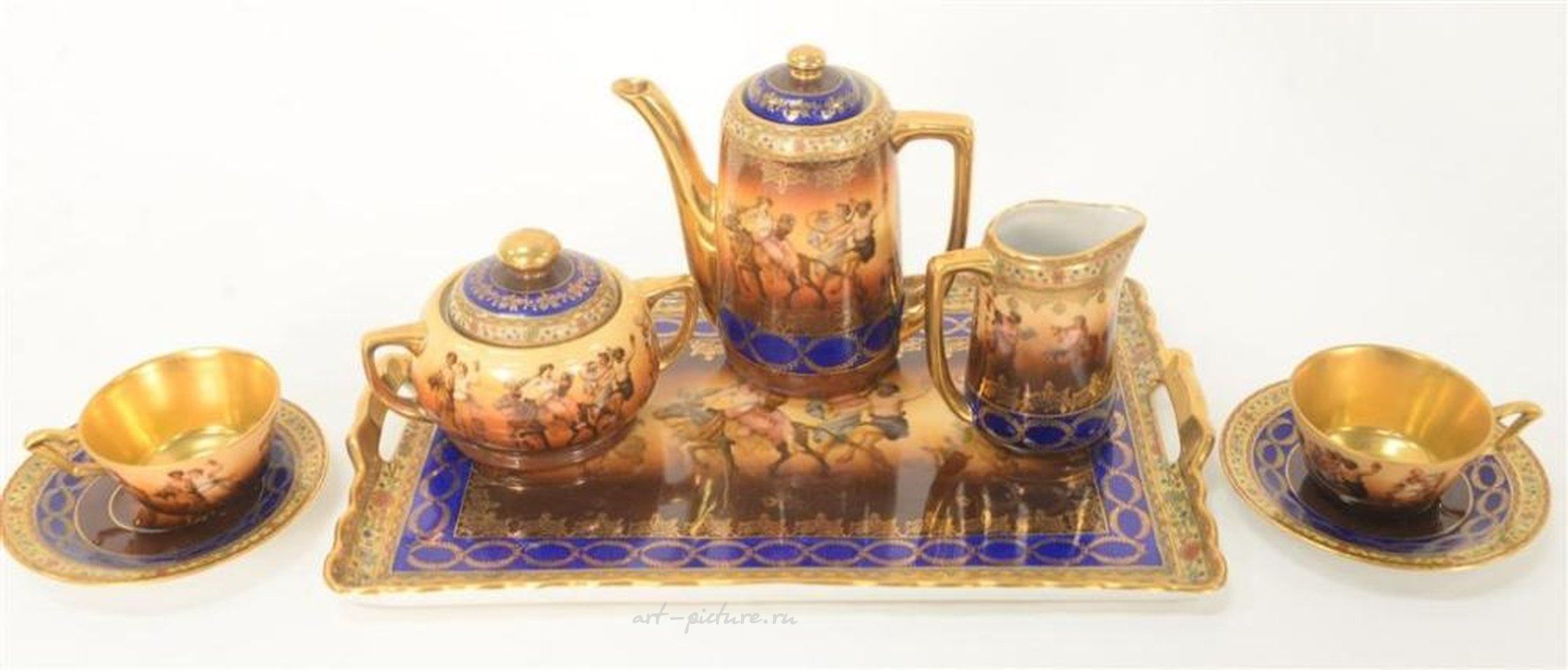 维也纳皇家瓷器 , 为12人提供的28件皇家皇冠达比茶具套装，包括12个茶杯，12个茶碟...