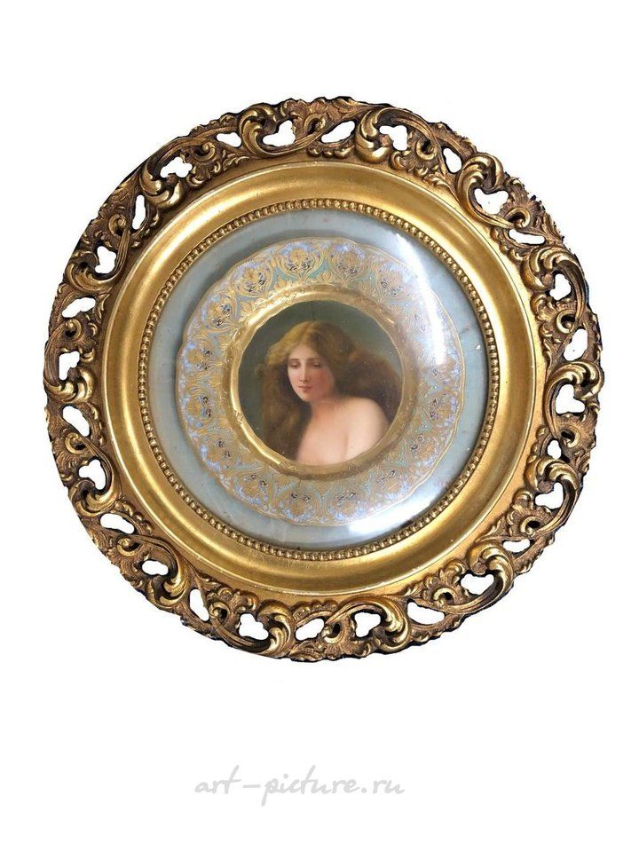 Royal Vienna , Античная королевская тарелка Венского производства с рамой