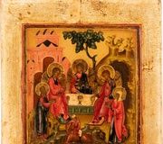 Русская икона Святой Троицы Ветхого Завета