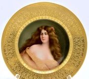 Фарфоровая тарелка "Royal Vienna" - антикварное изделие с портретом.