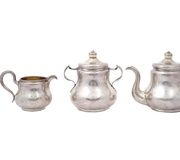 Антикварный русский серебряный чайный сервиз от Губкина, 1856 год