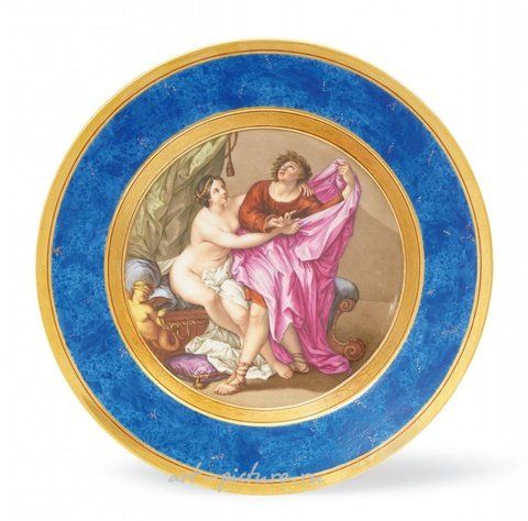 维也纳皇家瓷器, 一只柏林KPM瓷器的甜点盘，上面绘有比拉姆斯和蒂斯别。