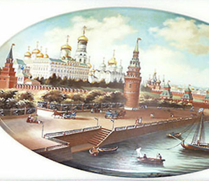 Фарфоровый пласт "Москва на реке" Weimar Германия