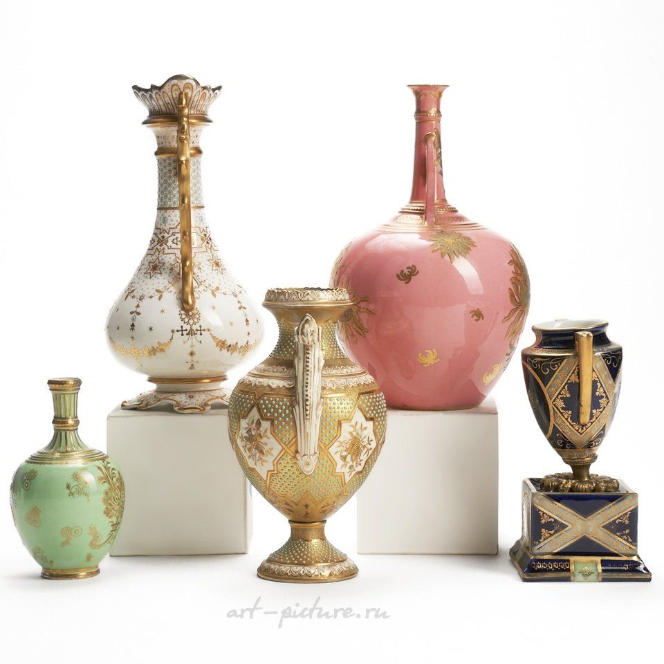 Royal Vienna , Эмалированные фарфоровые вазы: Royal Vienna, Coalport, Copelands