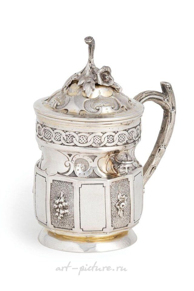 Русское серебро , Серебряный кружевной кубок, Санкт-Петербург, 1855 год, ювелир F.W. Сенгбу...