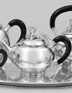 купить Обширный серебряный набор кофе и чая в стиле арт-деко