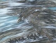 "Сокол" из серии картин  "Казачья Слава" акварель, тушь, белила, тонированная бумага 