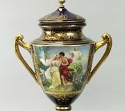 Кобальтовая синяя ваза Ройал Вена 19-го века