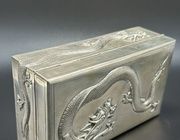Серебряная коробка (шкатулка) с деревянной отделкой​. Китай, конец 19 века