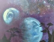Голубая планета Холст на подрамнике, акрил, эмаль 