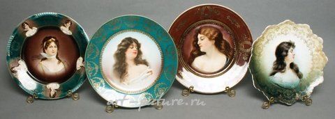Royal Vienna, Украшенные фарфоровые тарелки с ручной росписью и портретами