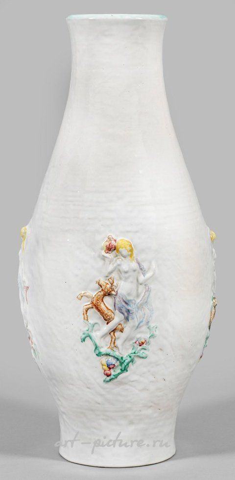 Арт-деко напольная ваза "Четыре сезона" с рельефами, выполненными Хансом Адамецем