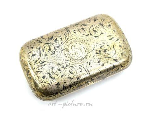 Русское серебро, Антикварный русский императорский серебряный чехол для сигарет
