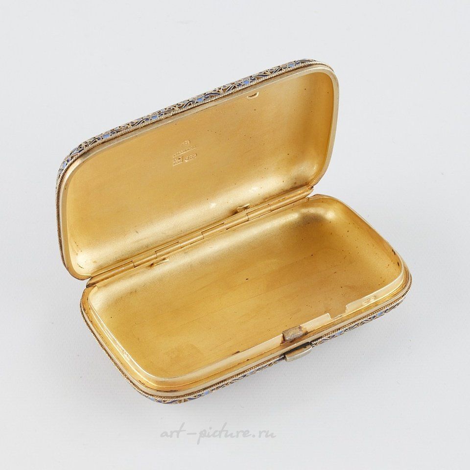 Russian silver , Russian Silver Enamel Cigarette Case ca. 1875