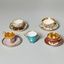Фарфоровая коллекция чашек и блюдец 19 века