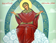 Рукописная икона Богородицы "Спорительница Хлебов" дерево, темпера 