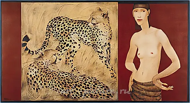 猎豹，2003年，布面丙烯，97×175厘米