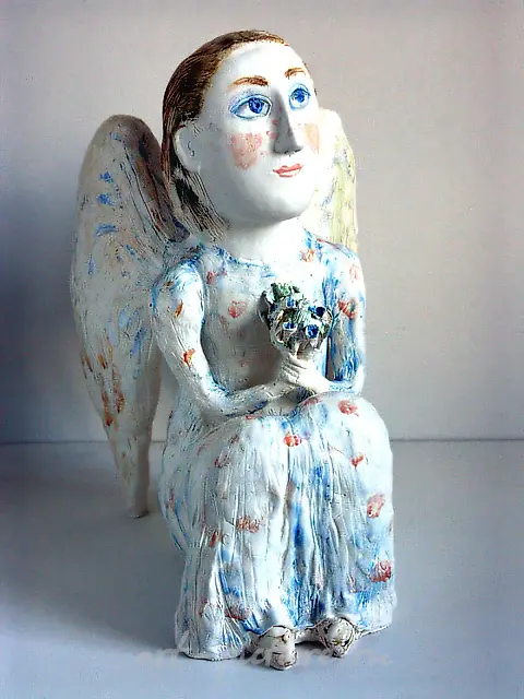 Аншел с букетиком, 2004, фаянс англ., высота 38 см