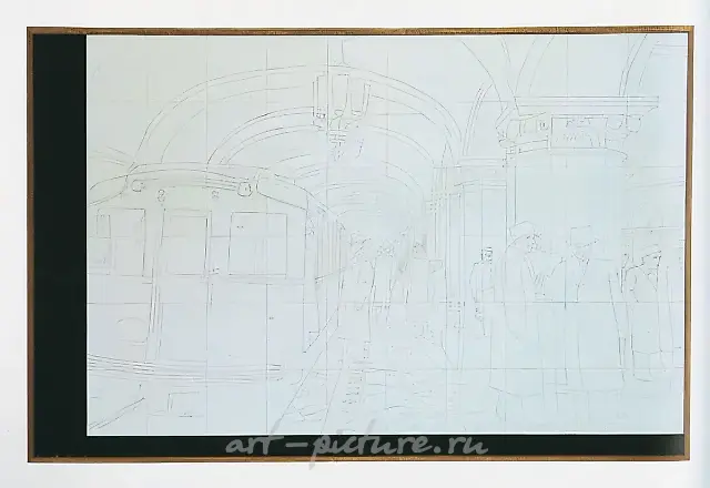 在莫斯科地铁，1972年、2002年，布面油画。出自《另类艺术史》系列（2008年）。