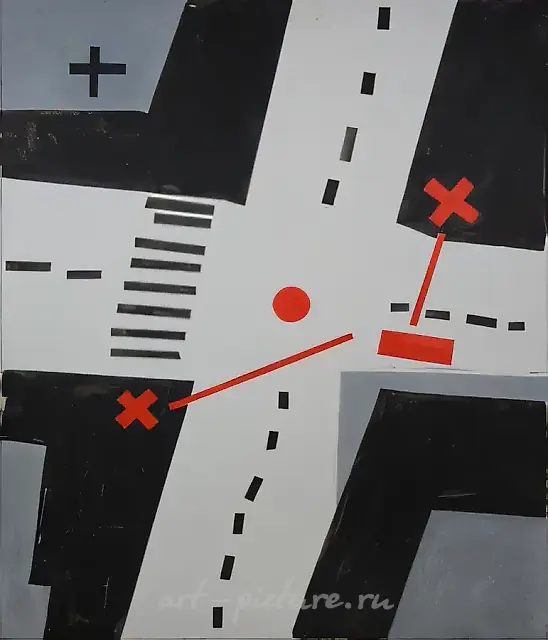 "Operation X", 2004, painting, 100х80.