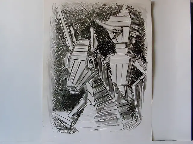 Pinocchio-Don Quixote, 1994, indian ink, paper