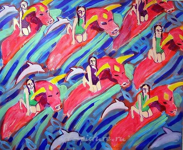 Abduction of Europe, 2007, canvas, acrylic, 1.20 m x 1.60 m
