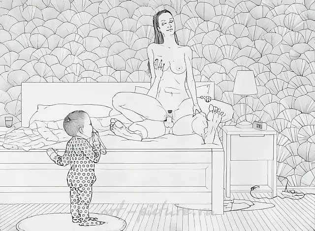 《男孩》系列，2007年，纸上墨水，55x75厘米。个人展览
