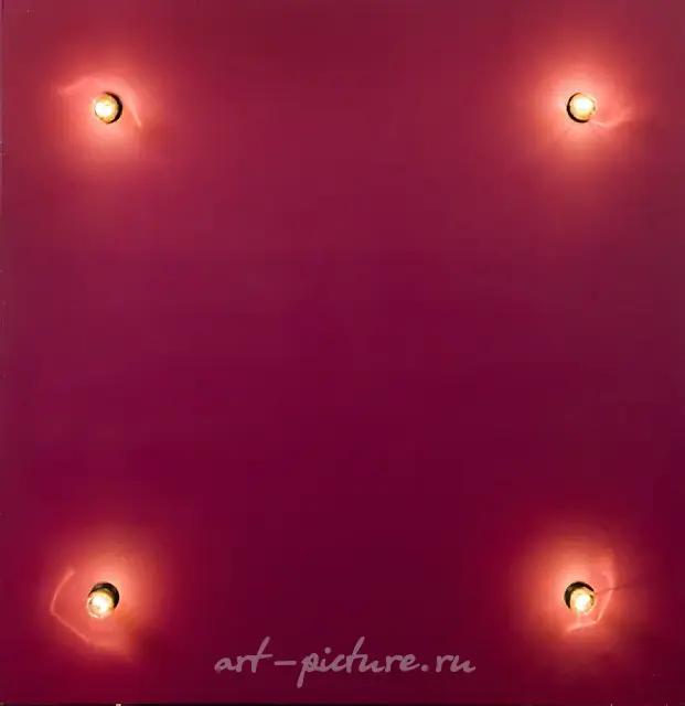 红场，1997年，木板丙烯，电灯泡，130x130