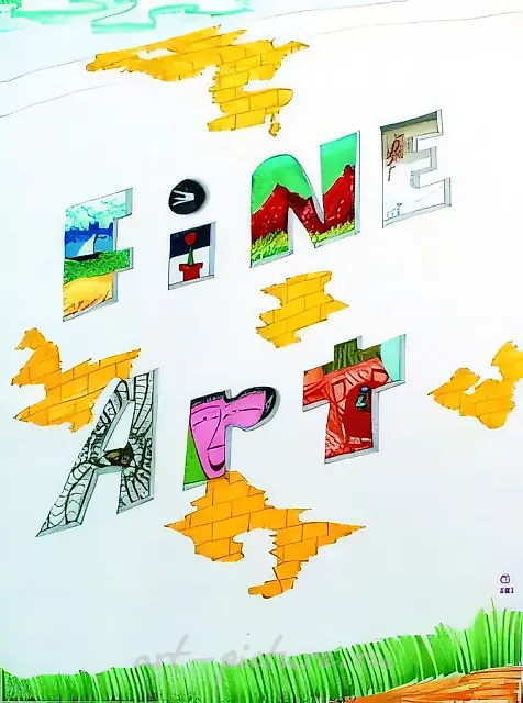 Изящное искусство, 2002, фломастер на бумаге, 77x66 см