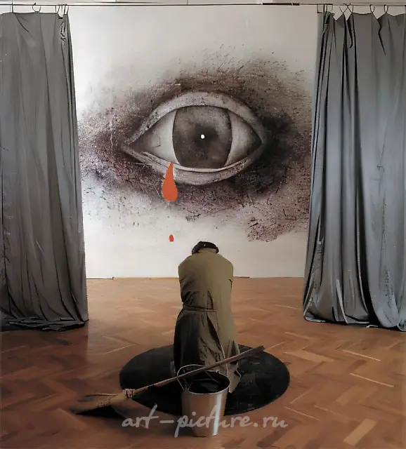 Crying eye, 1991,  installation,