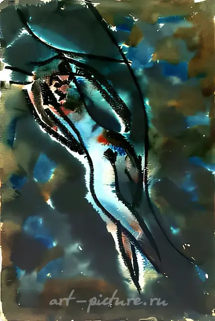 Pearl girl., 1965, paper, water colour, sause, 36х24