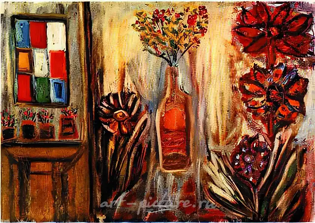 Still Life Enclosed., 1995, mixed tehnique on cartone, 50x70
