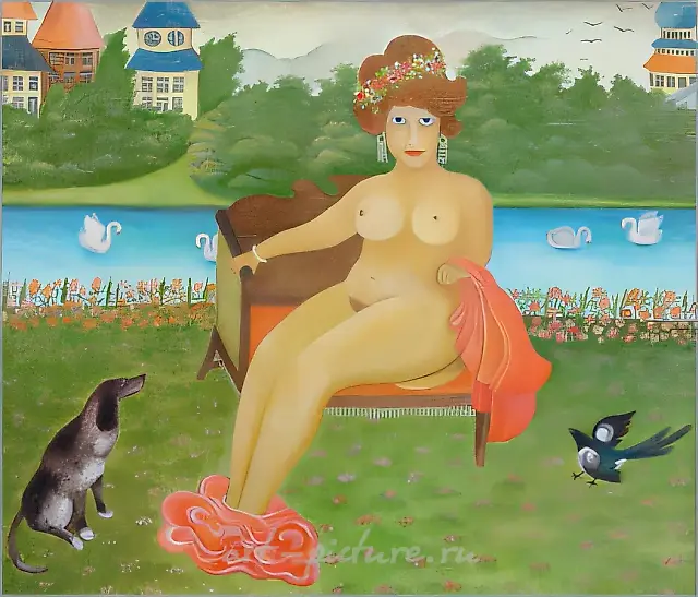 "I would like to have the golden mountains...", 2000, canvas,oil, 60x70