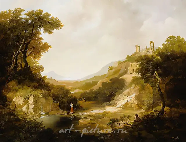 At the Brook., 1999, oil on canvas, 70x90
