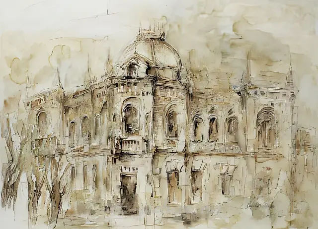 Yekaterinodar, 1998, paper, watercolour, 62x80