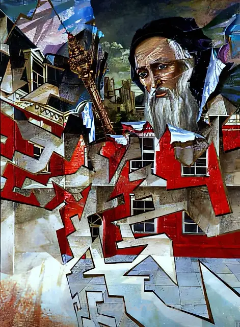 摩西的足迹，1992年，布面油画，100x92，作者私人收藏