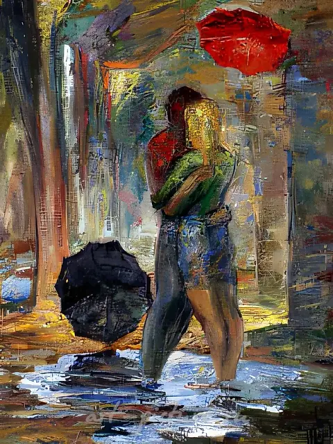 雨伞，1990年，布面油画，80×60
