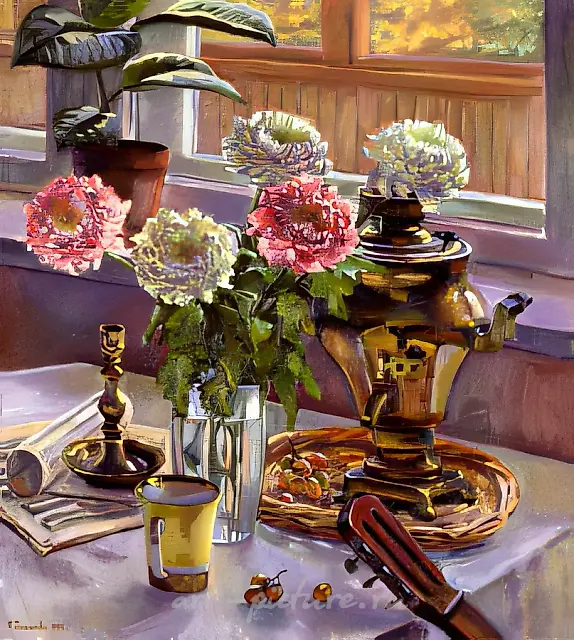 浪漫曲，1999年，油画布，80x70，$700，作者自藏
