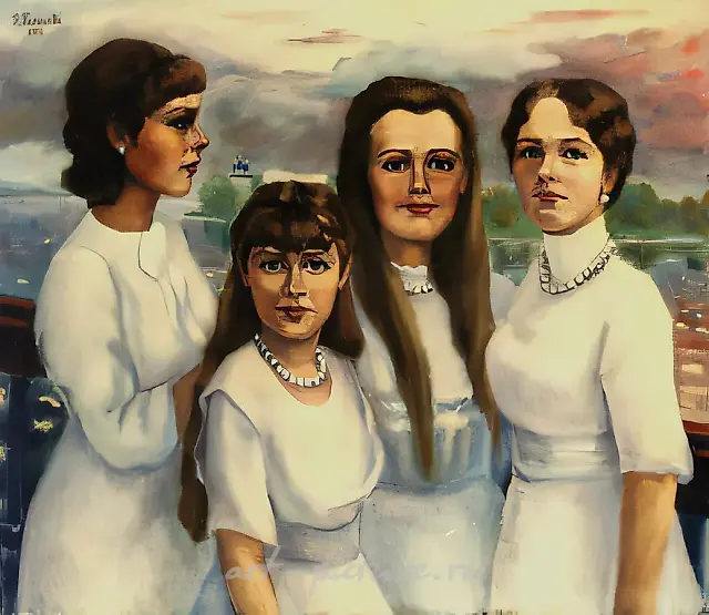大公女们，1999年，布面油画，60×70