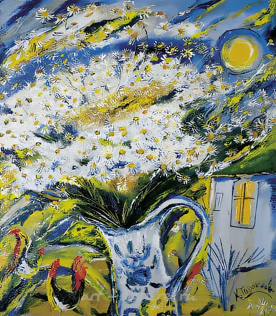 Blue House and Camomile., 1999, oil on canvas, 80x70