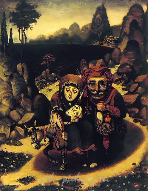 在路上，1998年，布面油画，50×40