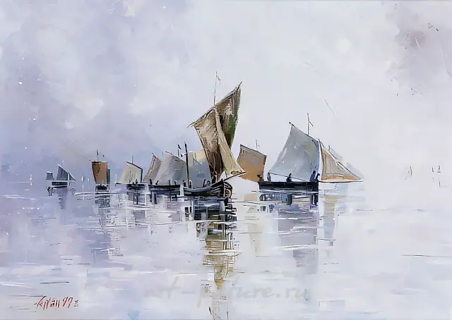 暴风雨前，1999年，油画布，50x60，亚历山大·帕纽科夫