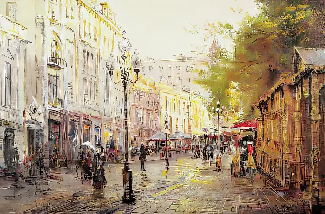 Арбат, 1999, холст, масло, 60х90
