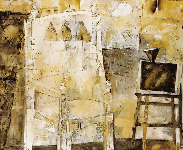Диалог Андрея Рублева и
Казимира Малевича. 
, 1998, холст, масло, 100х120