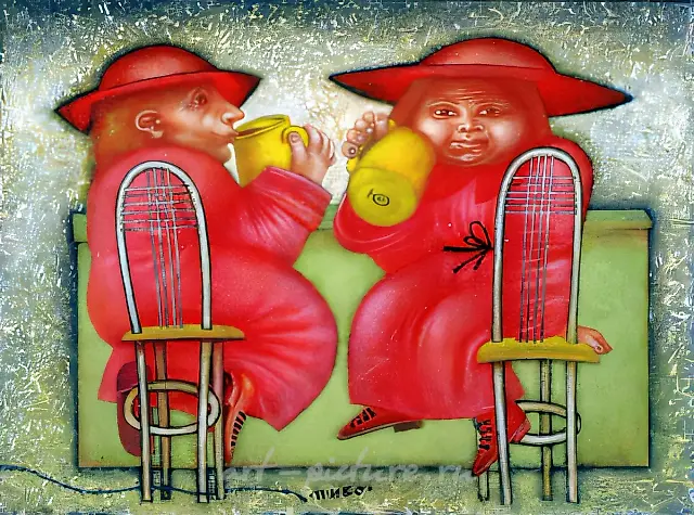 啤酒，2000年，布面丙烯，40x30