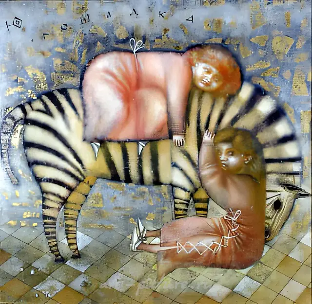 我最喜欢的马，1999年，丙烯画布，60x60