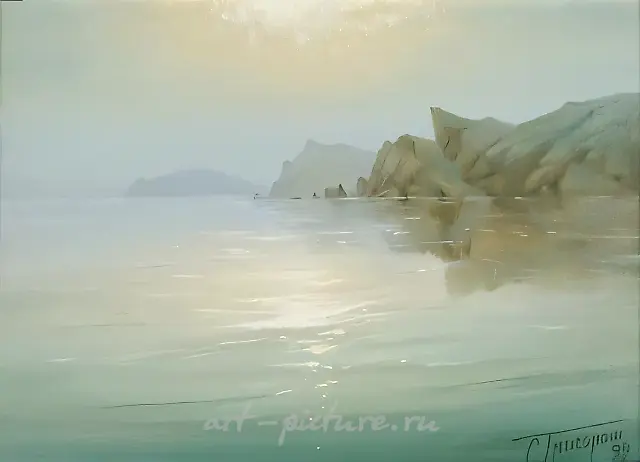 平静，1999年，布面油画，35x45厘米，$600。私人收藏。
